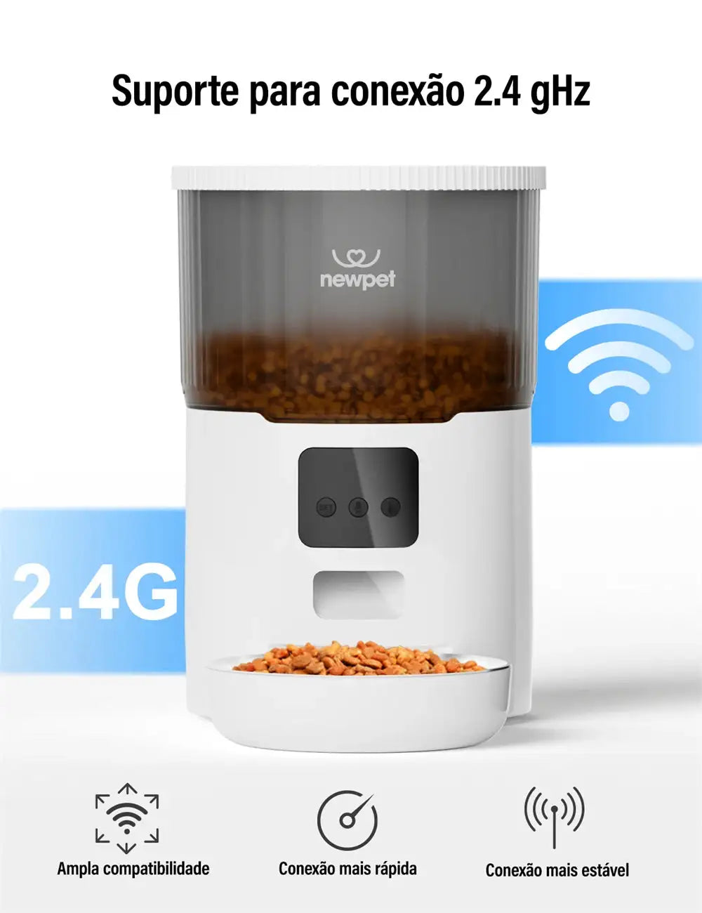 Miauzinho FeedMaster 4L: Alimentador Automático Inteligente para Pets